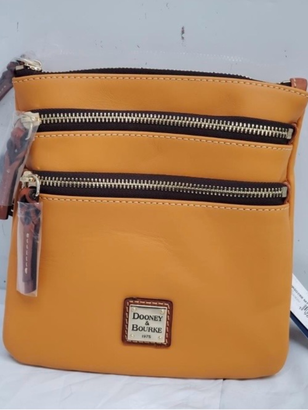 Dooney & Bourke Orange Leather Crossbody with Gold Hardware